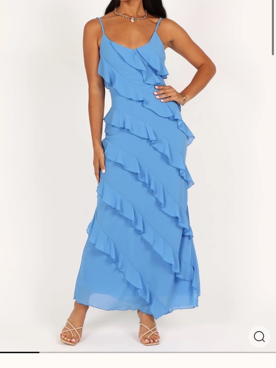 Petal & Pup Dresses & Skirts - Petal & Pup Ciao Ruffles Blue Ruffle Maxi Dress
